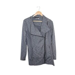 Athleta Womens Gray Asymmetrical Zip Intention Jacket M Stretch Activewear‎
